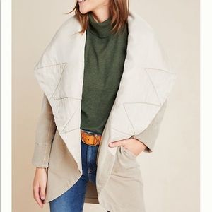 Anthropologie Quilted Shawl Coat